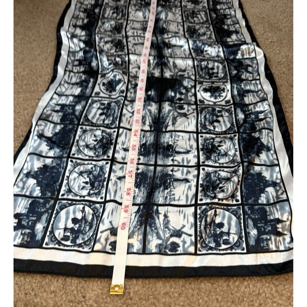 ROBIN RUTH DUTCH ART BLUE WHITE SCARF - Picture 4 of 5